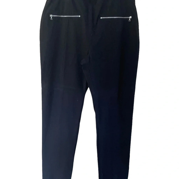 Rag & Bone Annie Silver Zip Ankle Pants Black size:10 - Picture 2 of 9